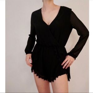 ASTR Black Lace Romper